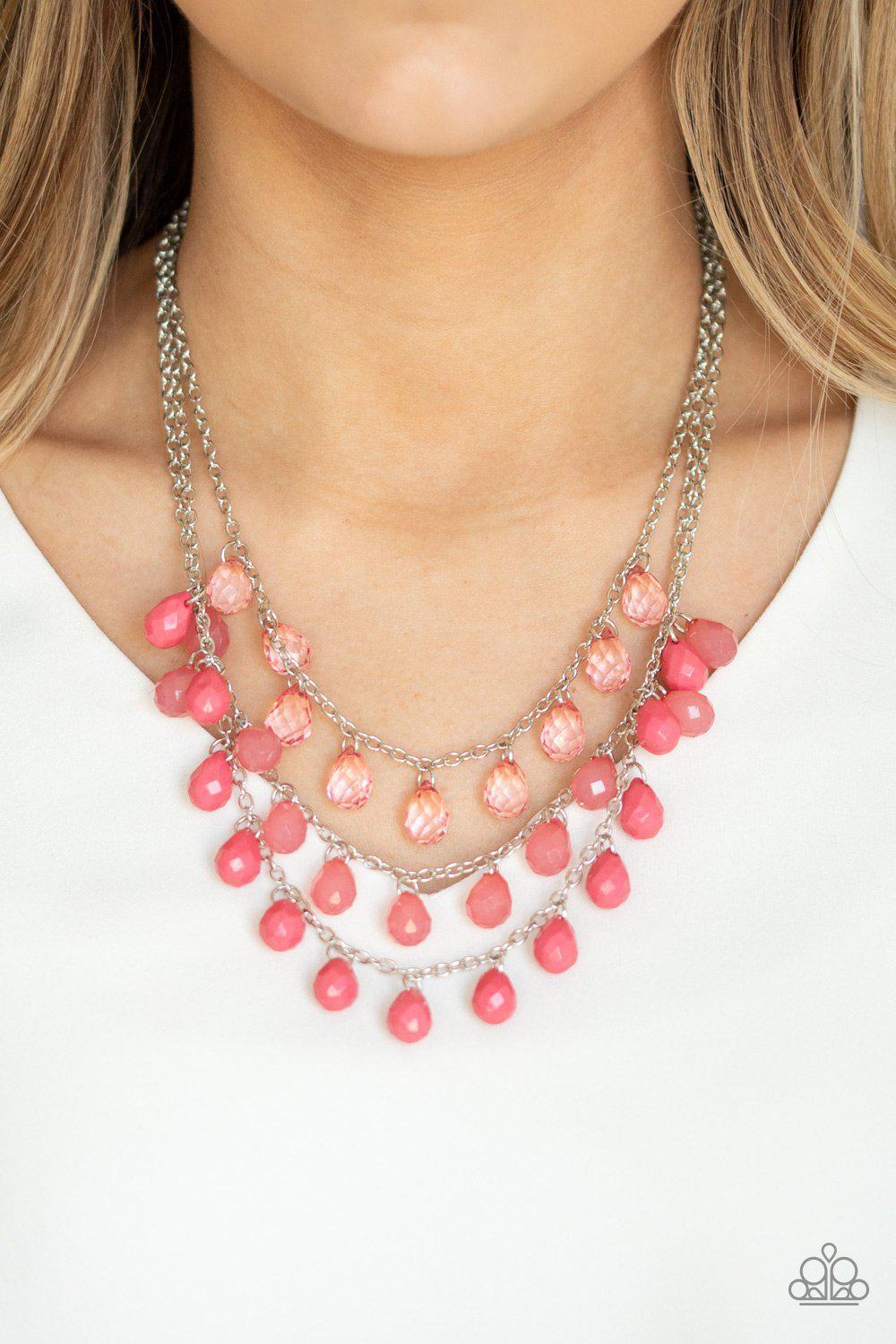 Melting Ice Caps Coral Bead Necklace - Paparazzi Accessories-CarasShop.com - $5 Jewelry by Cara Jewels