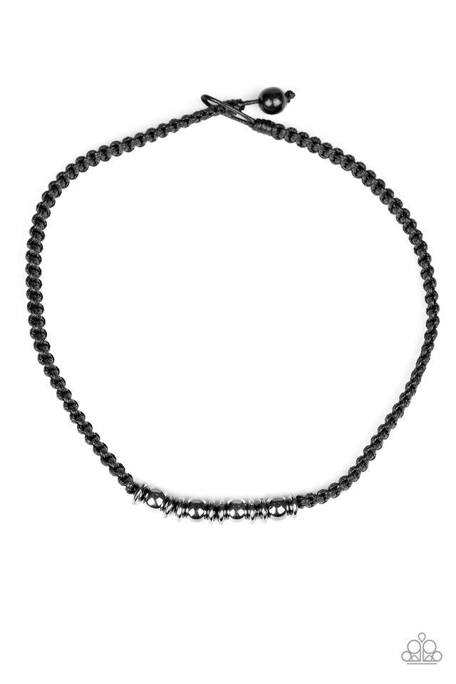 Metal Mechanics Black Urban Necklace - Paparazzi Accessories - lightbox -CarasShop.com - $5 Jewelry by Cara Jewels