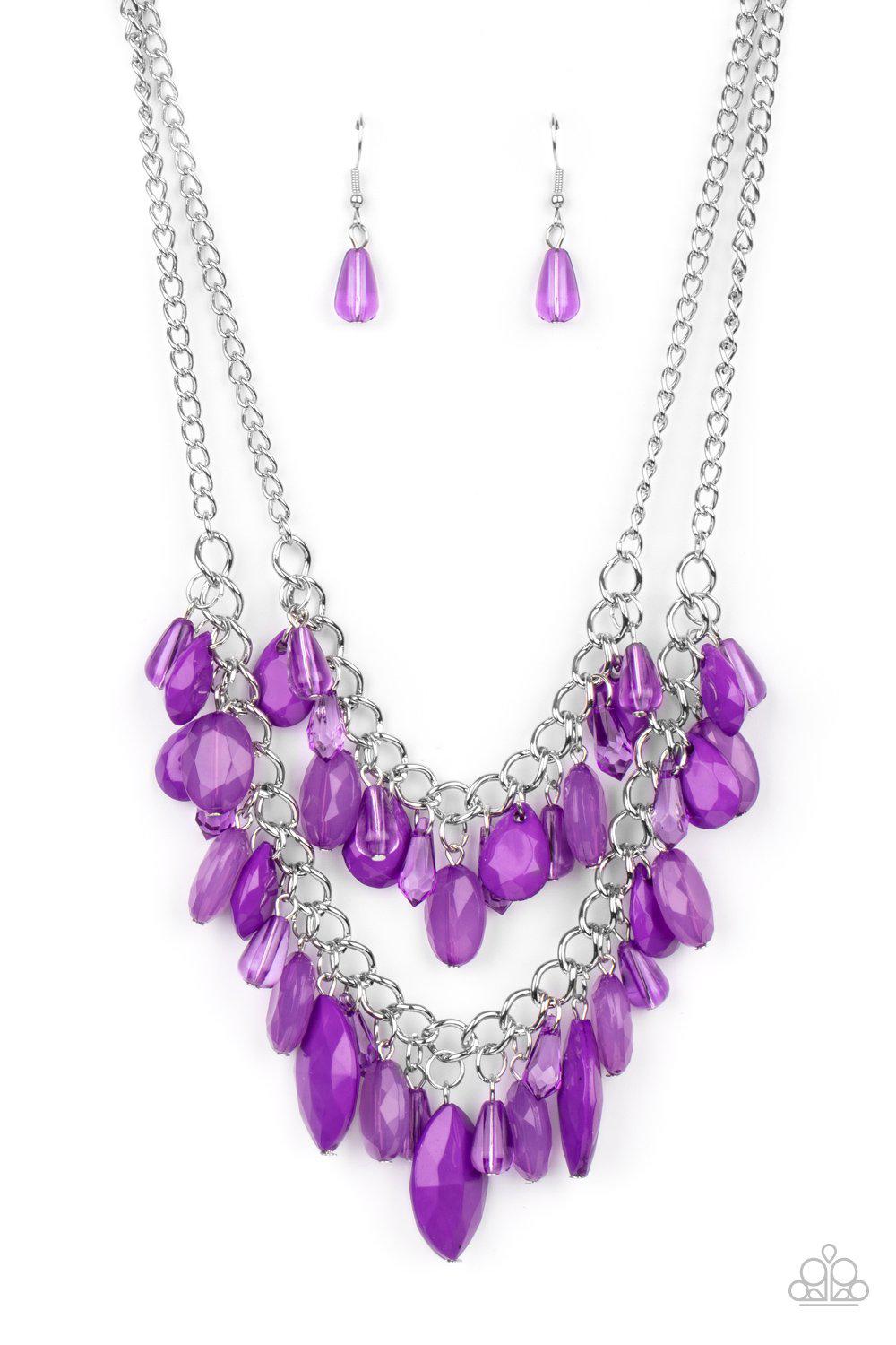 Midsummer Mixer Purple Necklace - Paparazzi Accessories- lightbox - CarasShop.com - $5 Jewelry by Cara Jewels