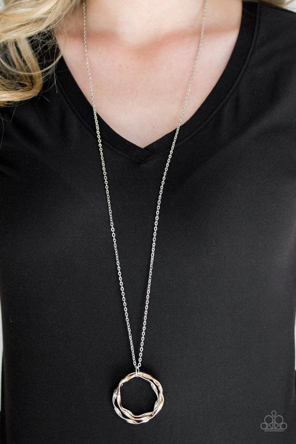 Millennial Minimalist Multi Gold and Silver Necklace - Paparazzi Accessories- lightbox - CarasShop.com - $5 Jewelry by Cara Jewels