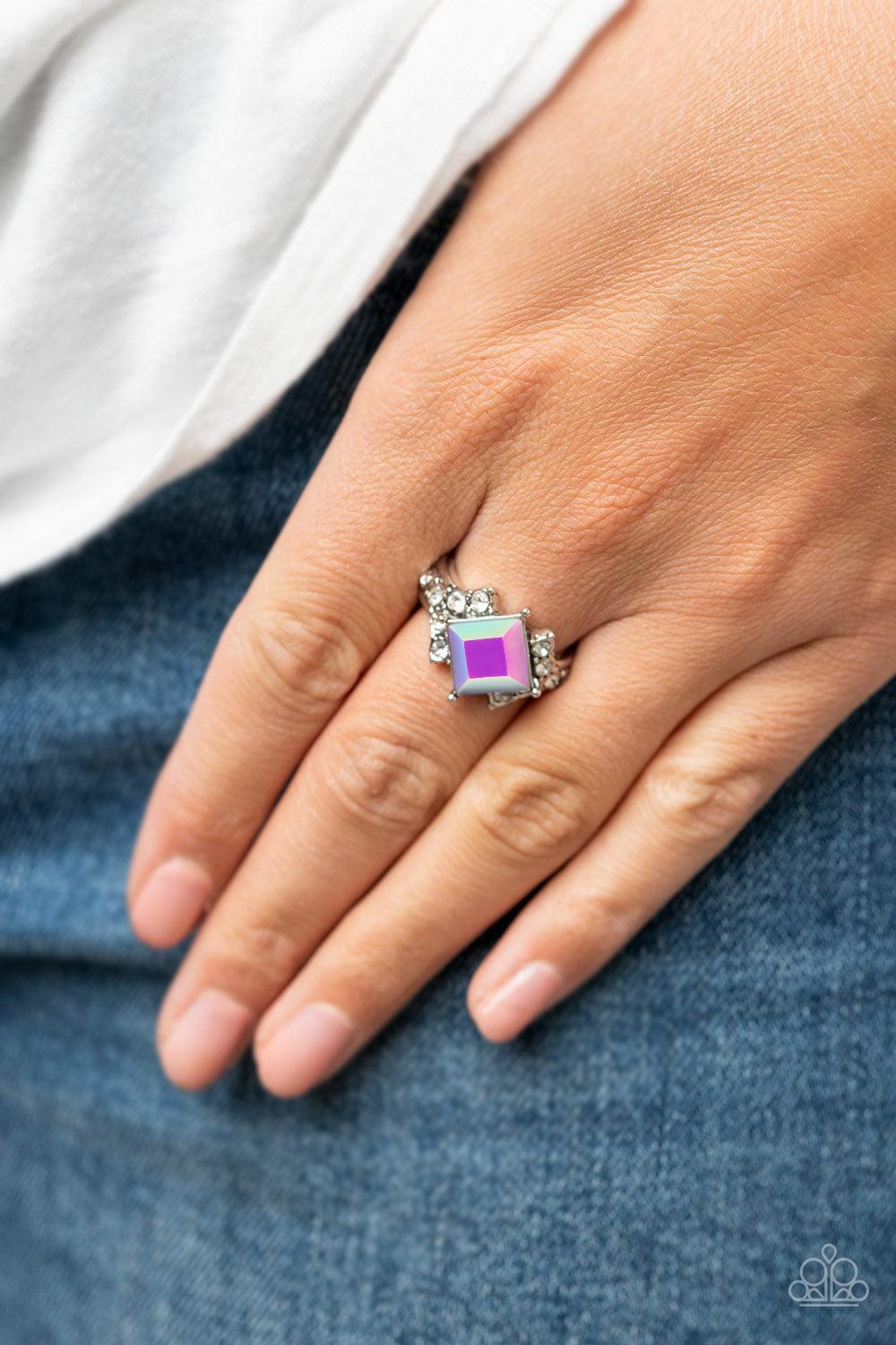 Mind-Blowing Brilliance Purple Ring - Paparazzi Accessories-on model - CarasShop.com - $5 Jewelry by Cara Jewels