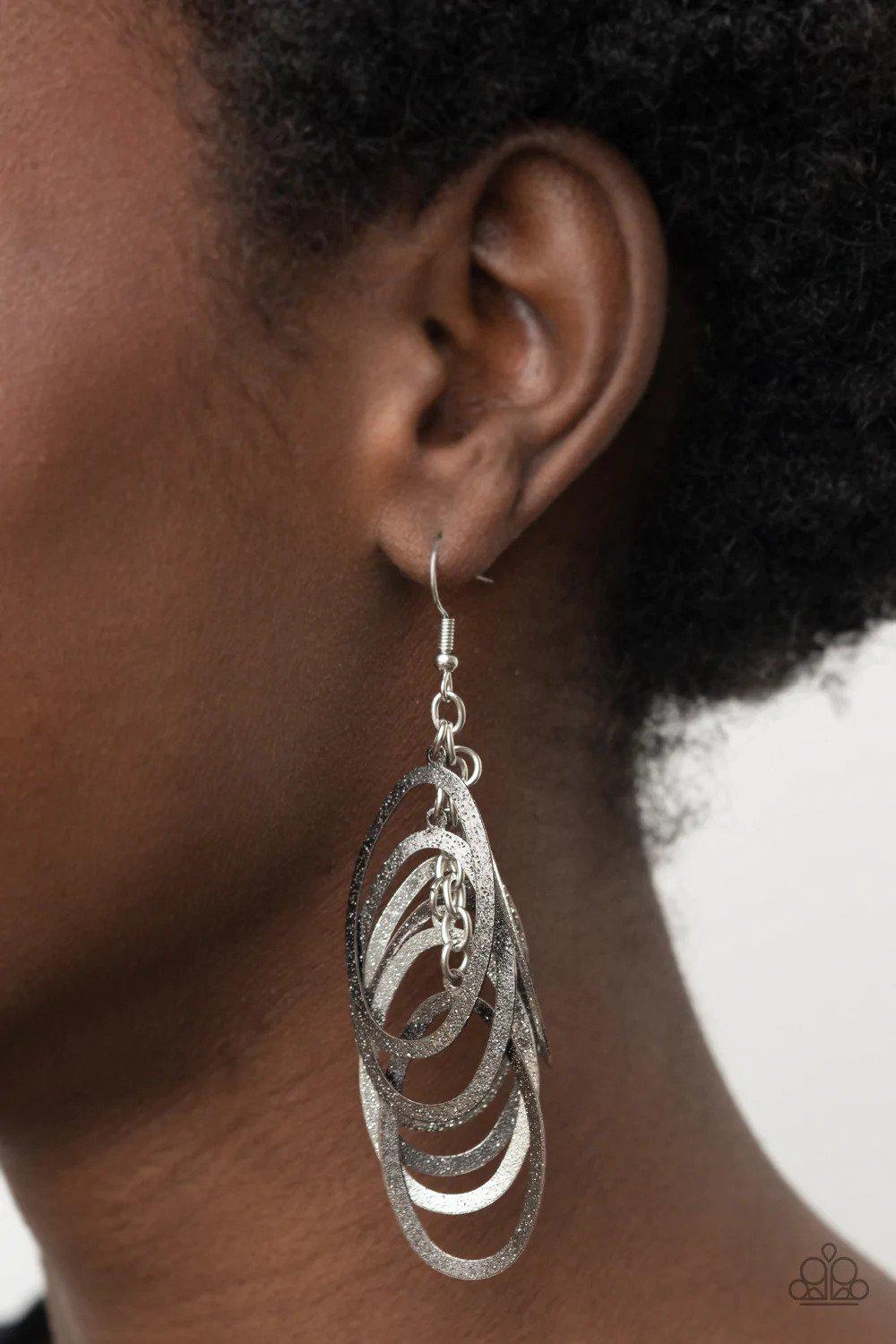 Mind OVAL Matter Multi Earrings - Paparazzi Accessories- on model - CarasShop.com - $5 Jewelry by Cara Jewels