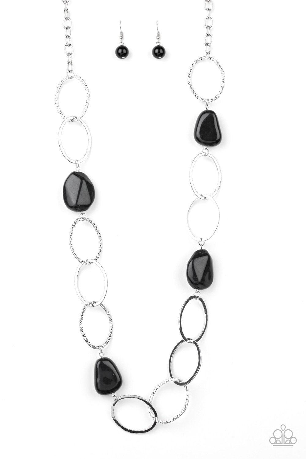 Modern Day Malibu Black Necklace - Paparazzi Accessories-CarasShop.com - $5 Jewelry by Cara Jewels