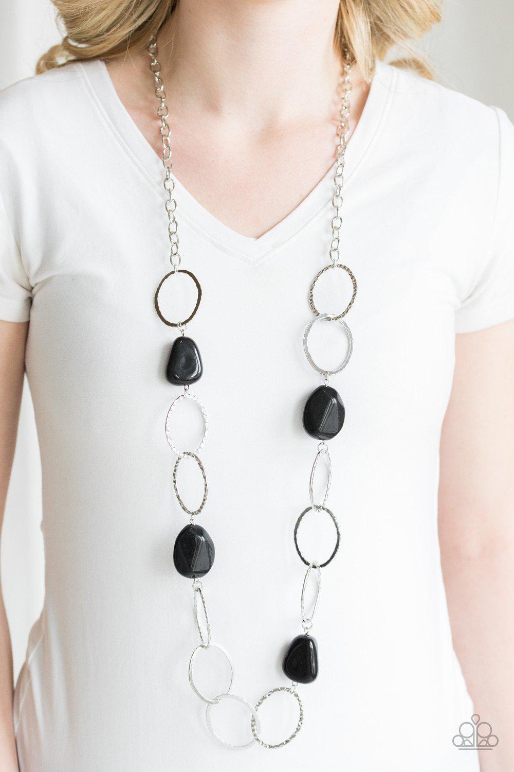 Modern Day Malibu Black Necklace - Paparazzi Accessories-CarasShop.com - $5 Jewelry by Cara Jewels