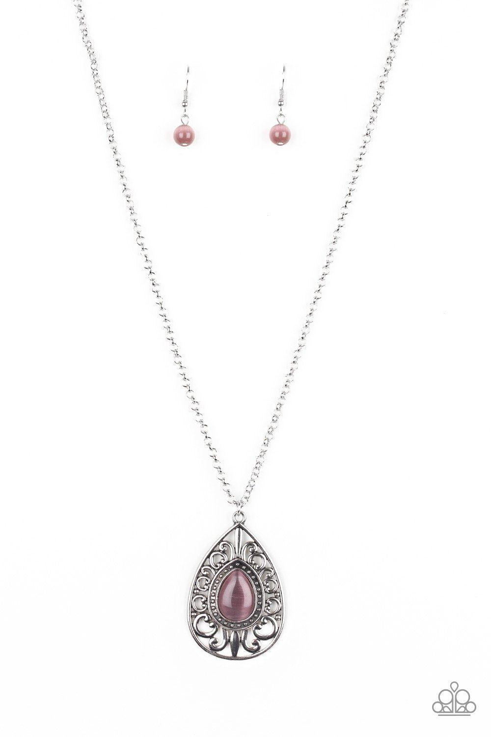 Modern Majesty Purple Moonstone Necklace - Paparazzi Accessories- lightbox - CarasShop.com - $5 Jewelry by Cara Jewels