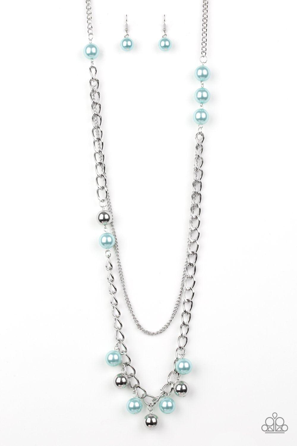 Modern Musical Blue Pearl Necklace - Paparazzi Accessories - lightbox -CarasShop.com - $5 Jewelry by Cara Jewels