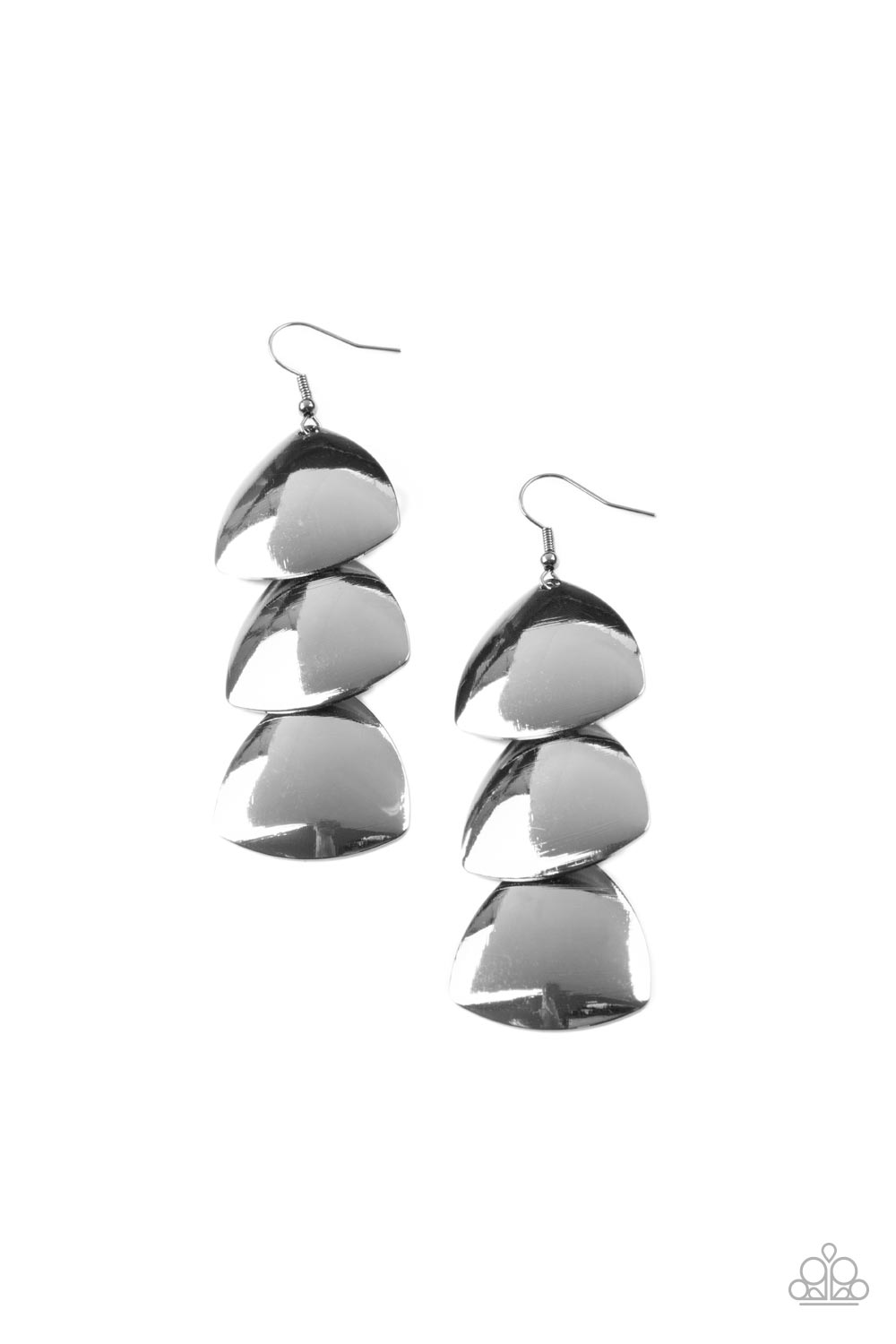 Modishly Metallic Gunmetal Black Earrings - Paparazzi Accessories- lightbox - CarasShop.com - $5 Jewelry by Cara Jewels