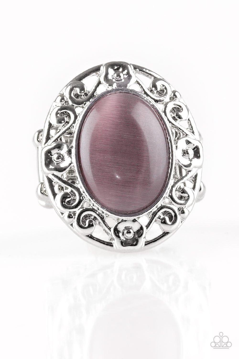 Moonlit Marigold Purple Moonstone Ring - Paparazzi Accessories-CarasShop.com - $5 Jewelry by Cara Jewels