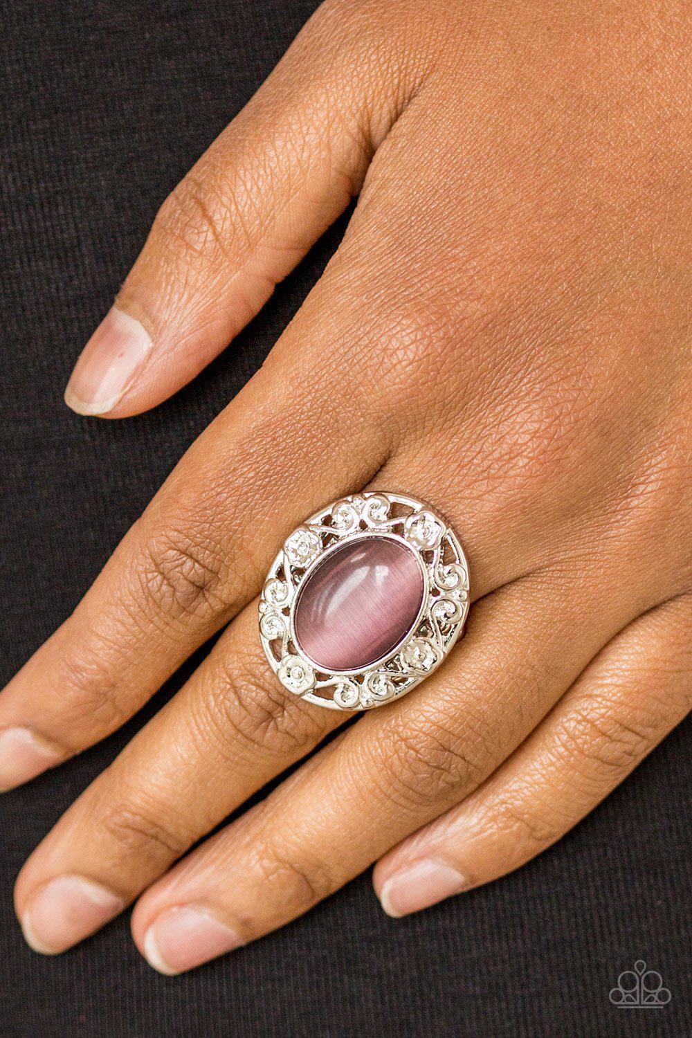 Moonlit Marigold Purple Moonstone Ring - Paparazzi Accessories-CarasShop.com - $5 Jewelry by Cara Jewels