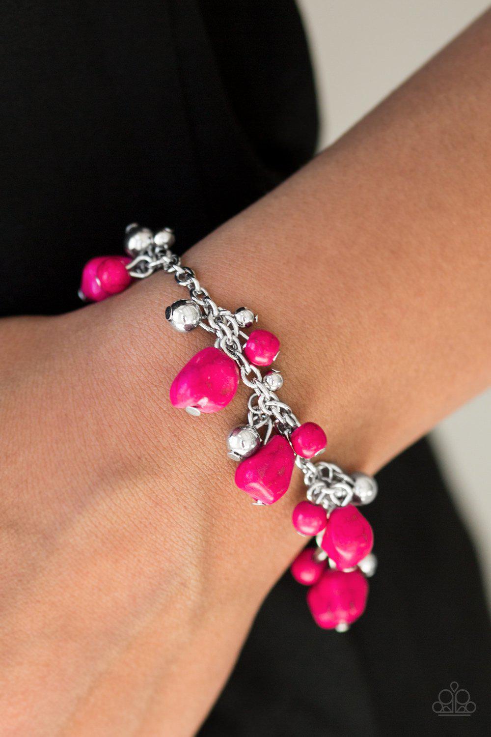 Mountain Mamba Pink Stone Bracelet - Paparazzi Accessories-CarasShop.com - $5 Jewelry by Cara Jewels