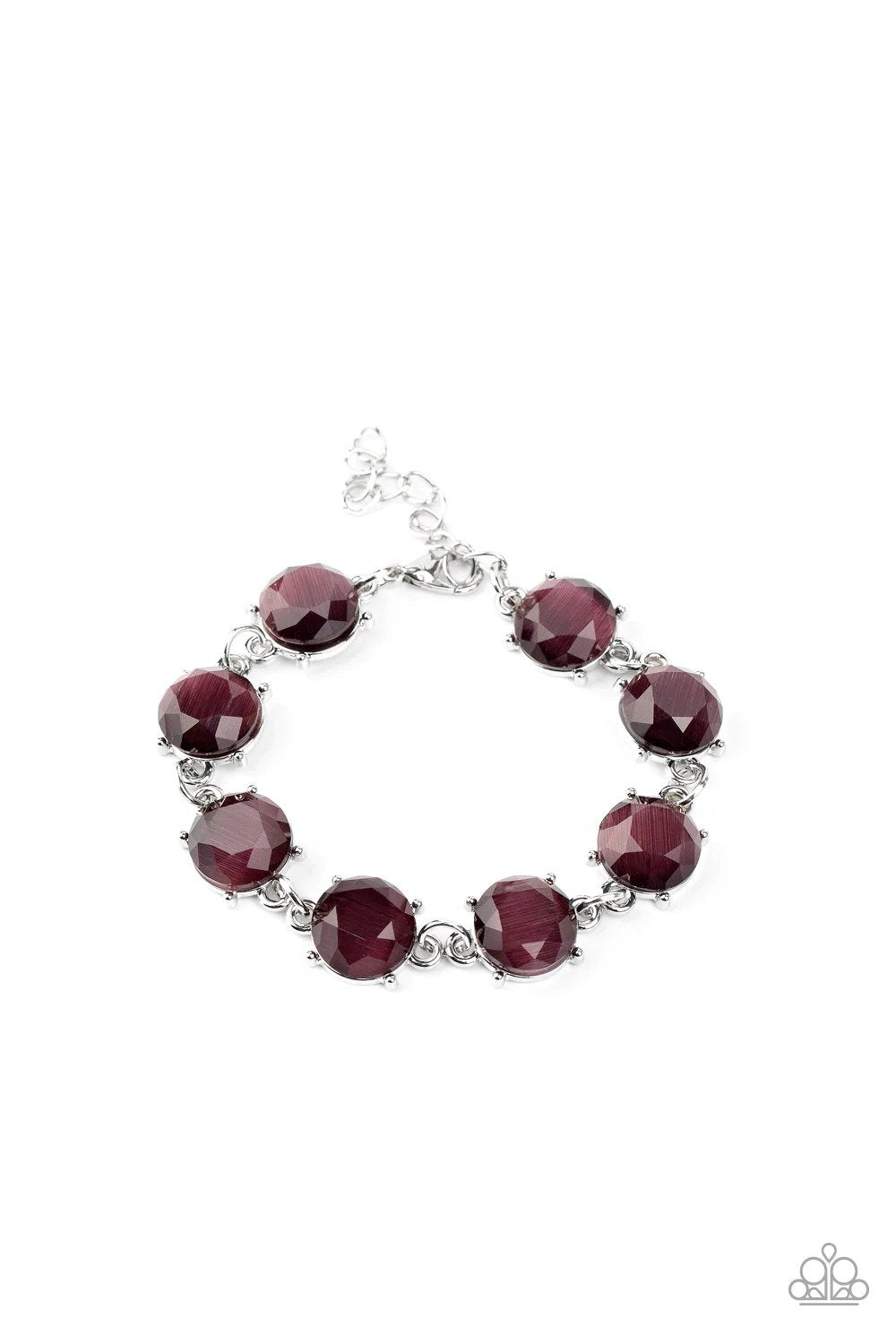 Ms. GLOW-It-All Purple Cat's Eye Bracelet - Paparazzi Accessories- lightbox - CarasShop.com - $5 Jewelry by Cara Jewels
