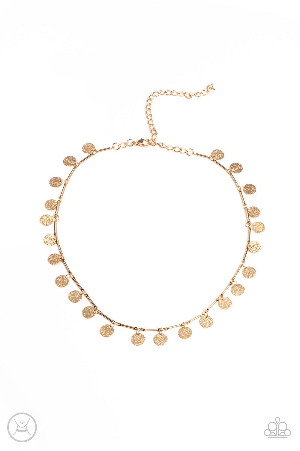 Musically Minimalist Gold Necklace - Paparazzi Accessories- lightbox - CarasShop.com - $5 Jewelry by Cara Jewels