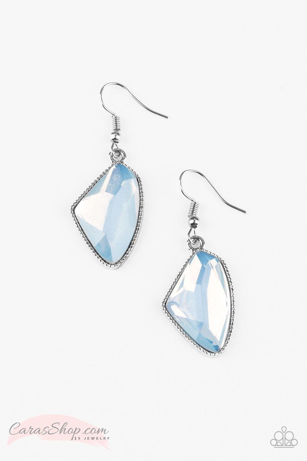 Mystic Mist - Blue Earrings - Paparazzi Accessories-CarasShop.com - $5 Jewelry by Cara Jewels