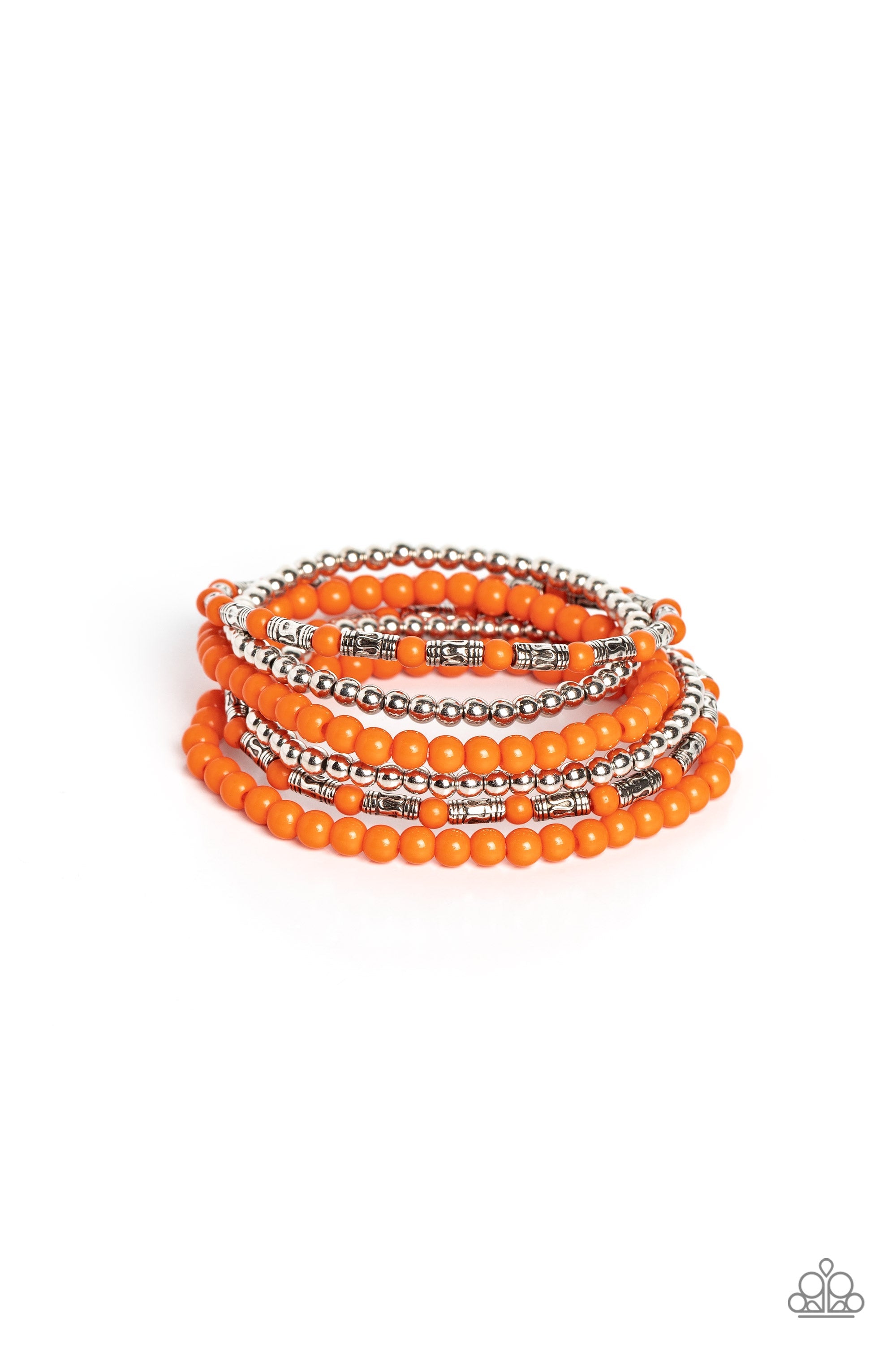 Mythical Magic Orange Bracelet - Paparazzi Accessories- lightbox - CarasShop.com - $5 Jewelry by Cara Jewels