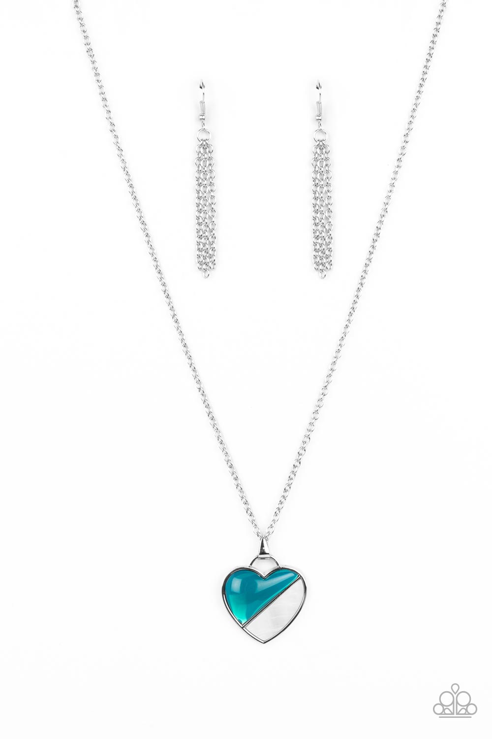 Nautical Romance Blue Heart Necklace - Paparazzi Accessories- lightbox - CarasShop.com - $5 Jewelry by Cara Jewels