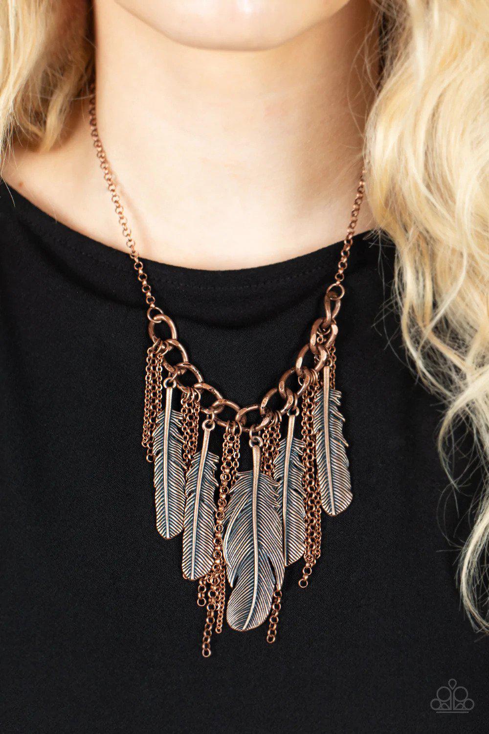 NEST Friends Forever Copper Necklace - Paparazzi Accessories- on model - CarasShop.com - $5 Jewelry by Cara Jewels