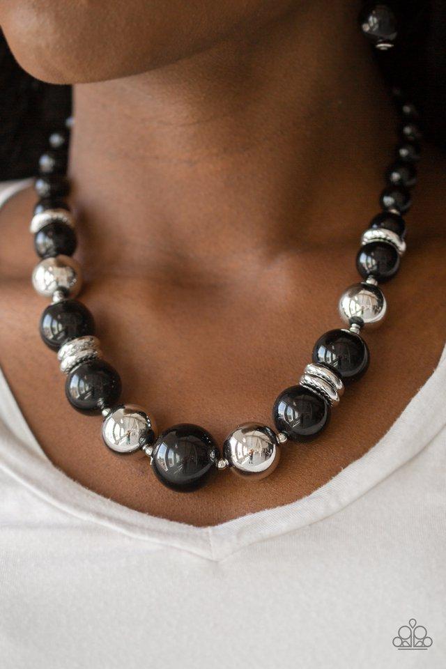 New York Nightlife Black and Silver Necklace - Paparazzi Accessories-CarasShop.com - $5 Jewelry by Cara Jewels
