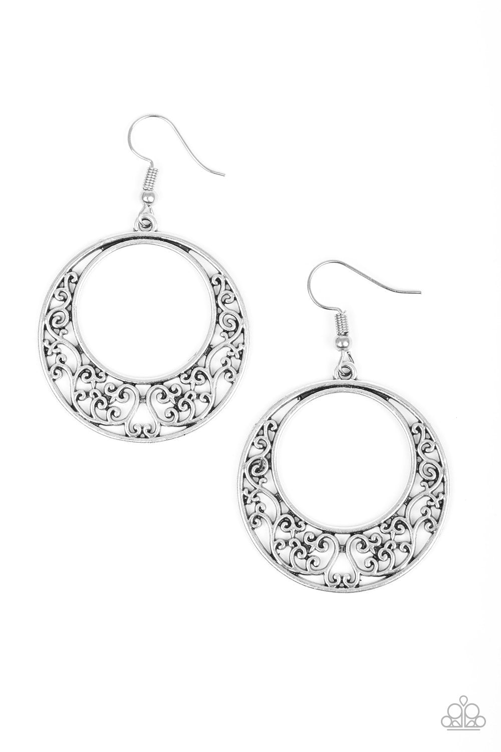 Newport Nautical Silver Earrings - Paparazzi Accessories-CarasShop.com - $5 Jewelry by Cara Jewels