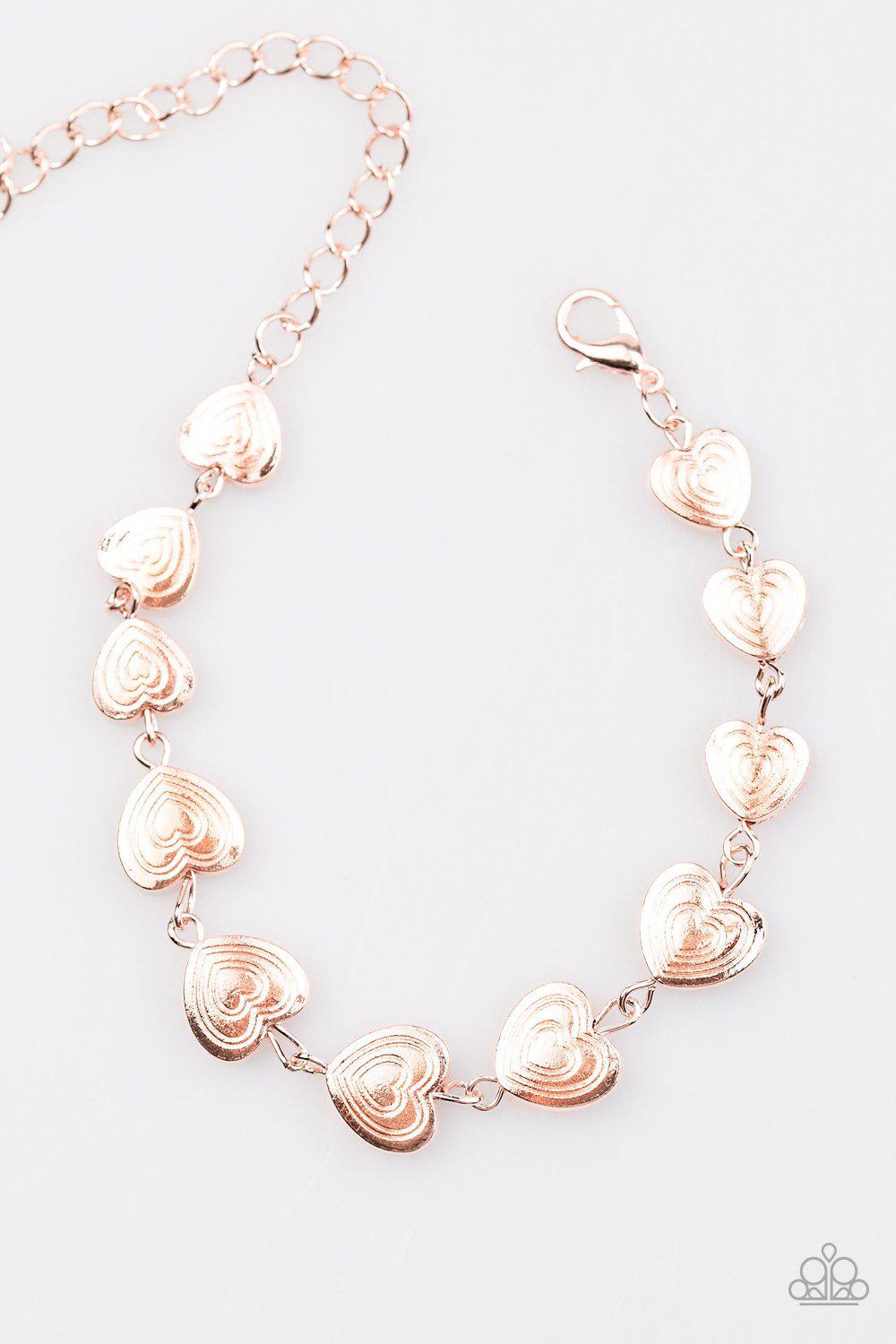No Heart Feelings Gold Heart Bracelet - Paparazzi Accessories-CarasShop.com - $5 Jewelry by Cara Jewels