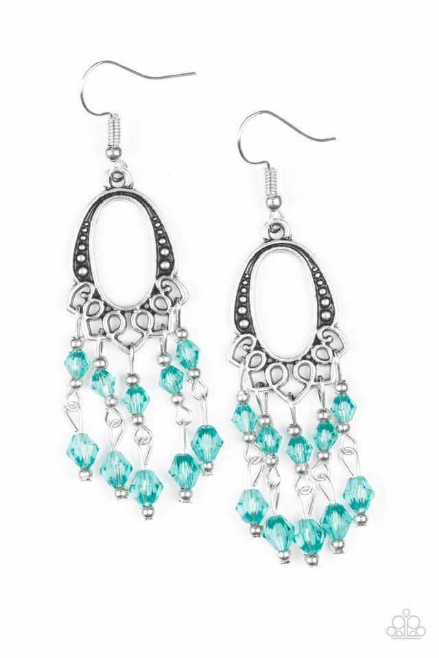 Not The Only Fish In The Sea Green and Silver Earrings - Paparazzi Accessories-CarasShop.com - $5 Jewelry by Cara Jewels