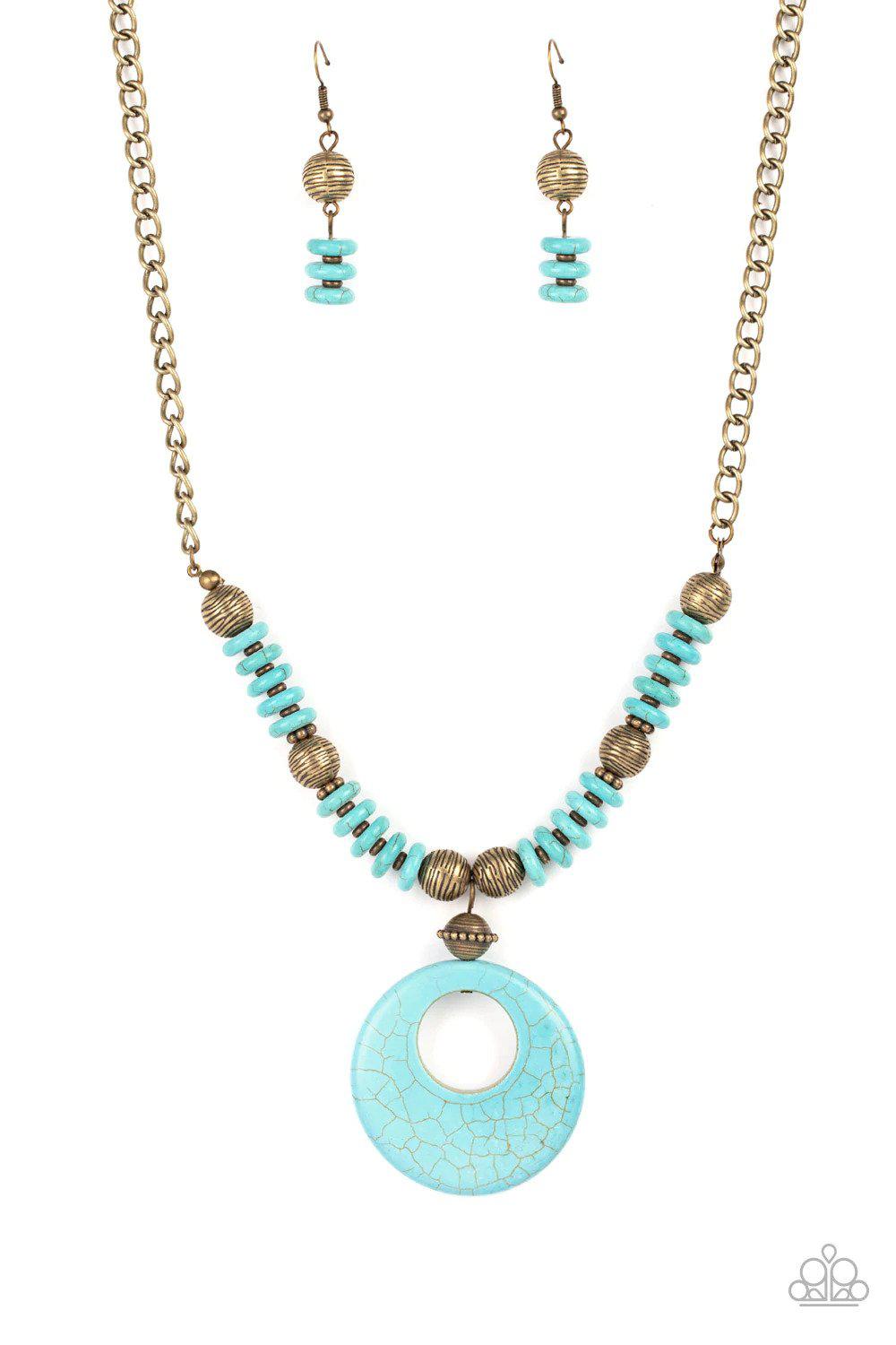 Oasis Goddess Brass Necklace - Paparazzi Accessories- lightbox - CarasShop.com - $5 Jewelry by Cara Jewels