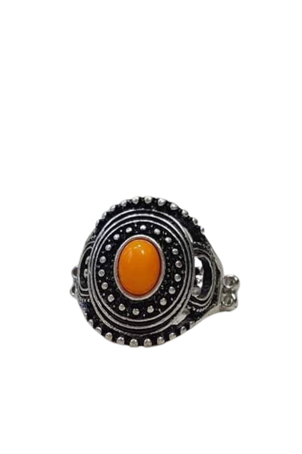 Oasis Moon Orange and Silver Ring - Paparazzi Accessories-CarasShop.com - $5 Jewelry by Cara Jewels