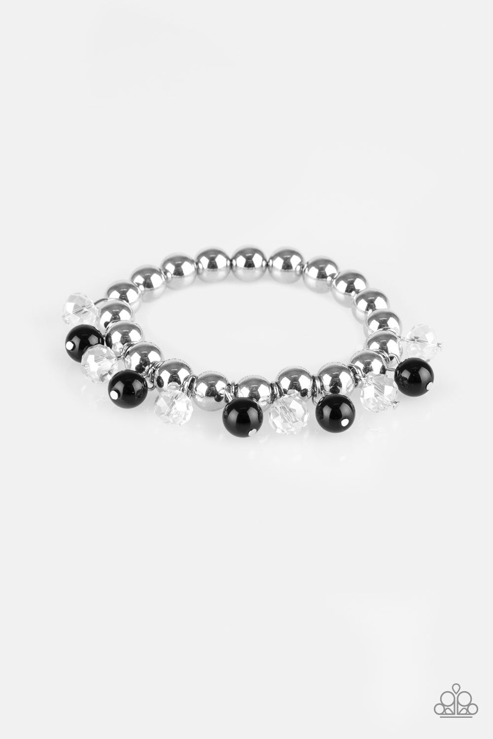 Once In A Millennium Silver and Black Bracelet - Paparazzi Accessories-CarasShop.com - $5 Jewelry by Cara Jewels