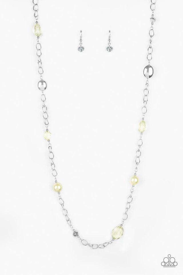 Only For Special Occasions Yellow Necklace - Paparazzi Accessories- lightbox - CarasShop.com - $5 Jewelry by Cara Jewels