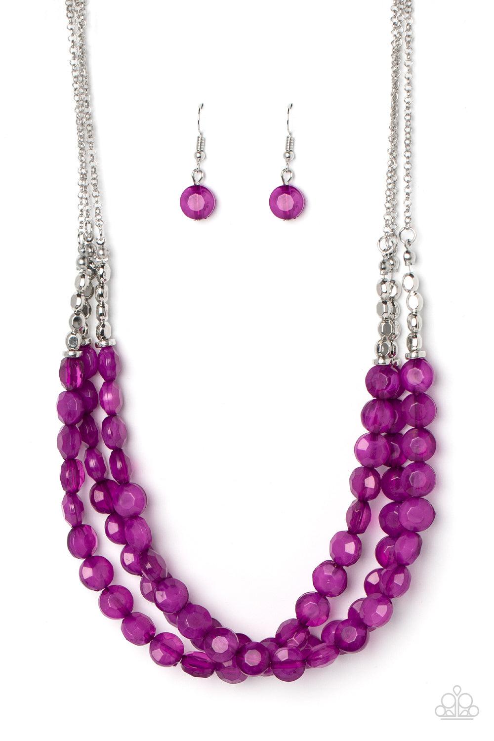 Pacific Picnic Purple Necklace - Paparazzi Accessories- lightbox - CarasShop.com - $5 Jewelry by Cara Jewels