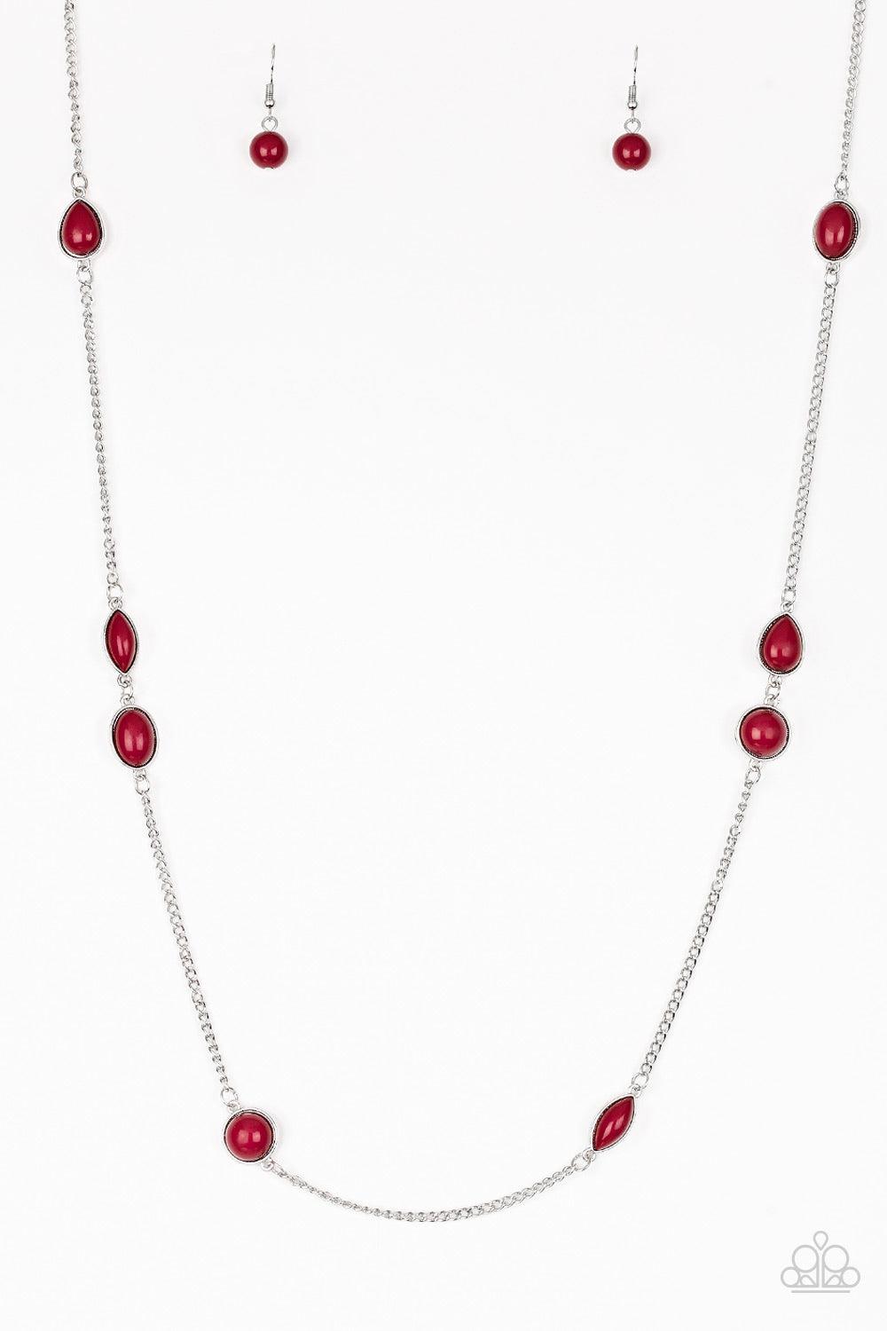 Pacific Piers Red Necklace - Paparazzi Accessories- lightbox - CarasShop.com - $5 Jewelry by Cara Jewels