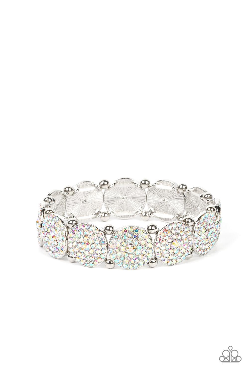 Palace Intrigue Multi Iridescent Rhinestone Bracelet - Paparazzi Accessories- lightbox - CarasShop.com - $5 Jewelry by Cara Jewels