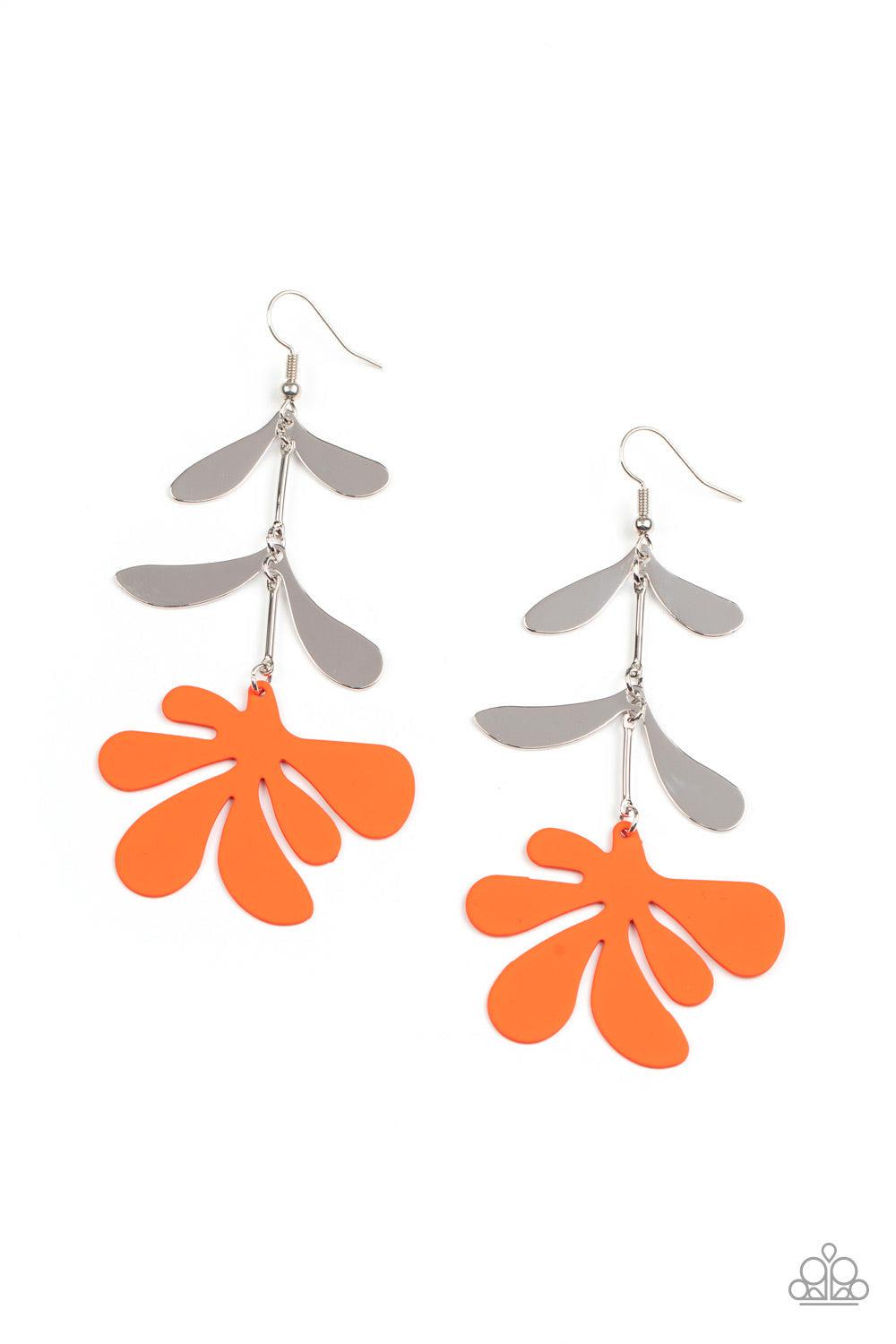 Palm Beach Bonanza Orange Earrings - Paparazzi Accessories- lightbox - CarasShop.com - $5 Jewelry by Cara Jewels