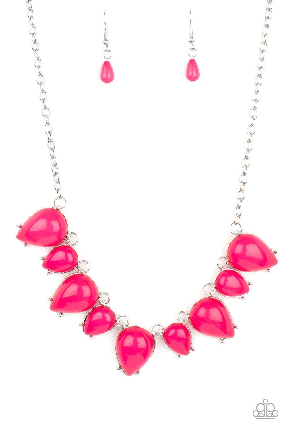 Pampered Poolside Pink Necklace - Paparazzi Accessories- lightbox - CarasShop.com - $5 Jewelry by Cara Jewels