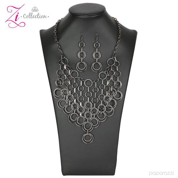 Paramount 2018 Zi Collection Necklace and matching Earrings - Paparazzi Accessories-CarasShop.com - $5 Jewelry by Cara Jewels