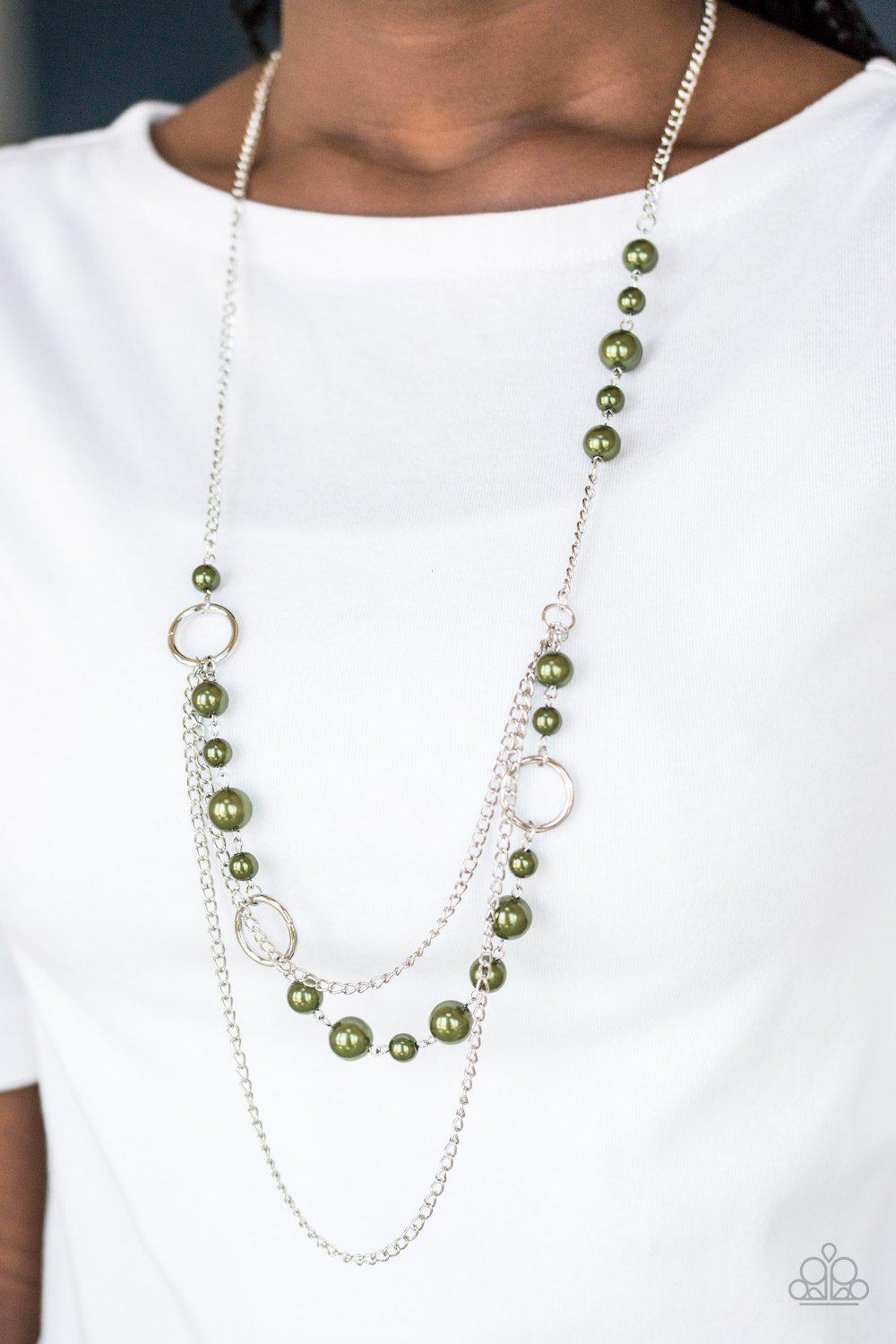 Party Dress Princess Green Necklace - Paparazzi Accessories-CarasShop.com - $5 Jewelry by Cara Jewels