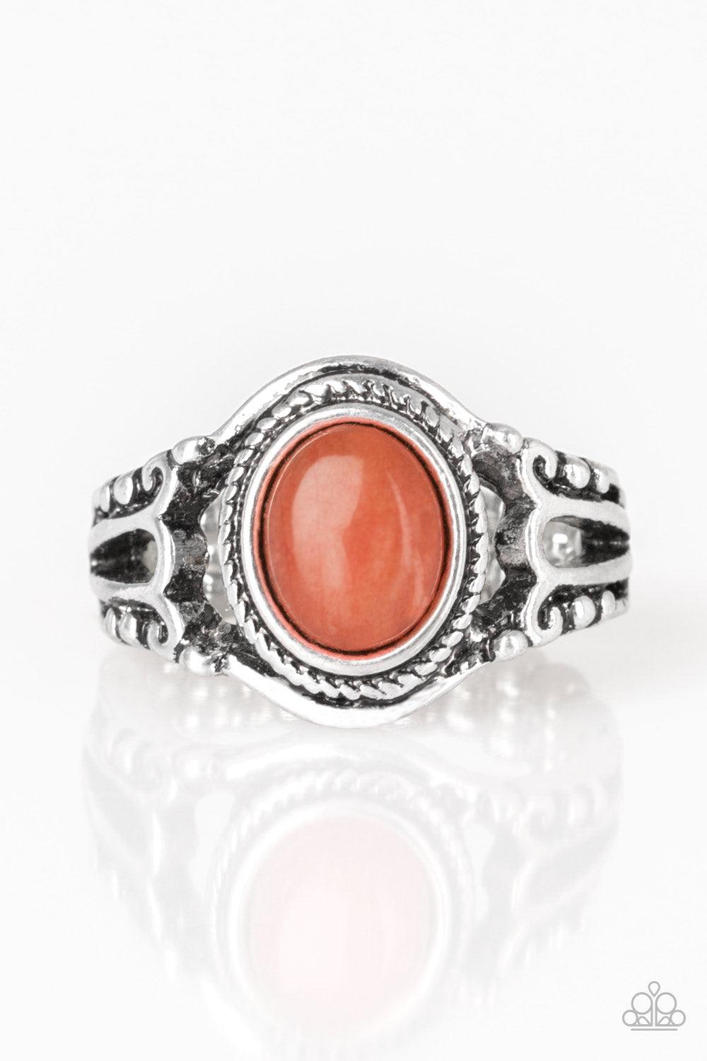 Peacefully Peaceful Orange Cat's Eye Stone Ring - Paparazzi Accessories- lightbox - CarasShop.com - $5 Jewelry by Cara Jewels