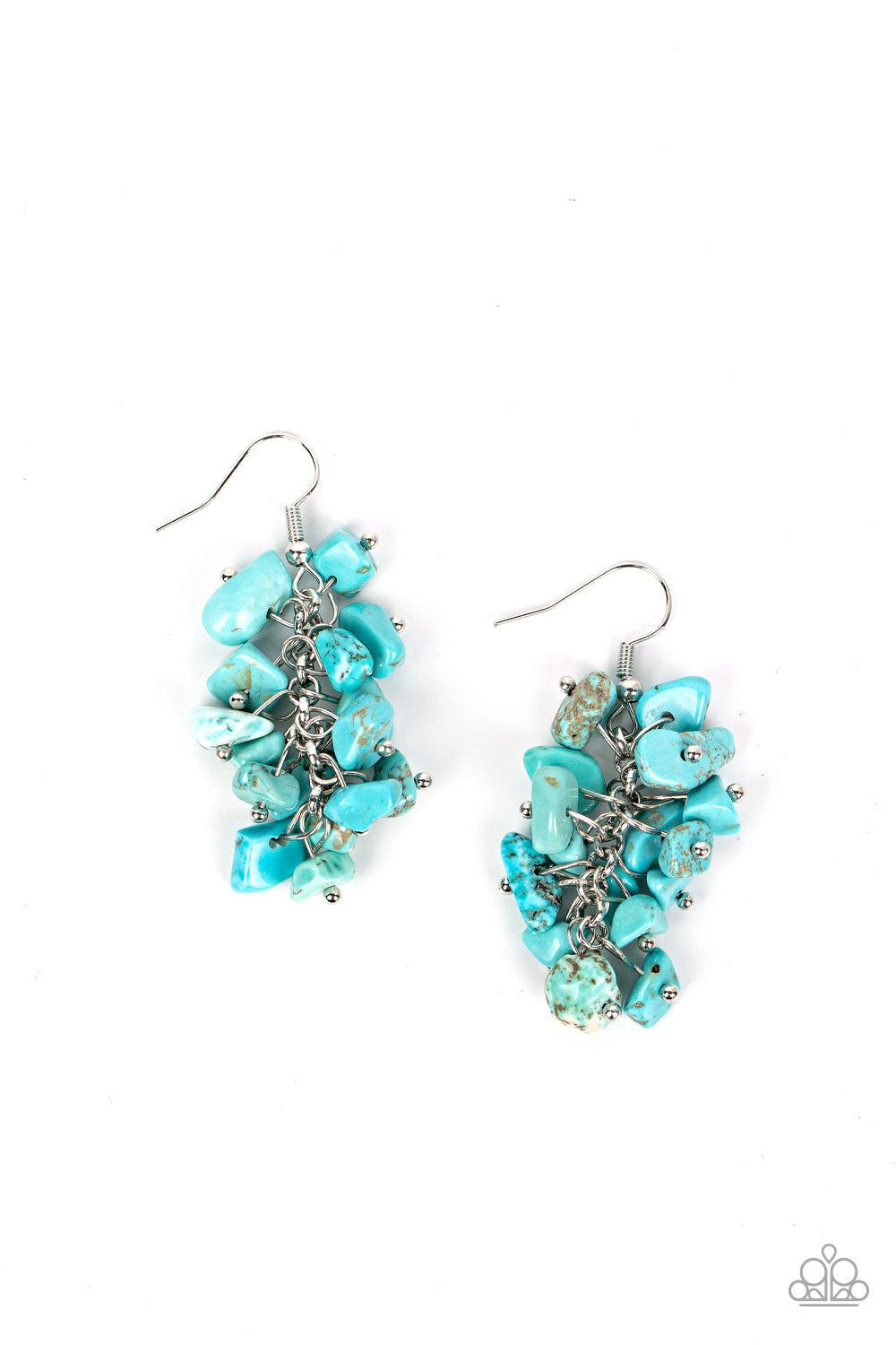 Pebble Palette Turquoise Blue Stone Earrings - Paparazzi Accessories- lightbox - CarasShop.com - $5 Jewelry by Cara Jewels