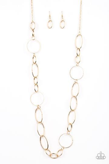 Perfect MISMATCH Gold Necklace - Paparazzi Accessories - lightbox -CarasShop.com - $5 Jewelry by Cara Jewels