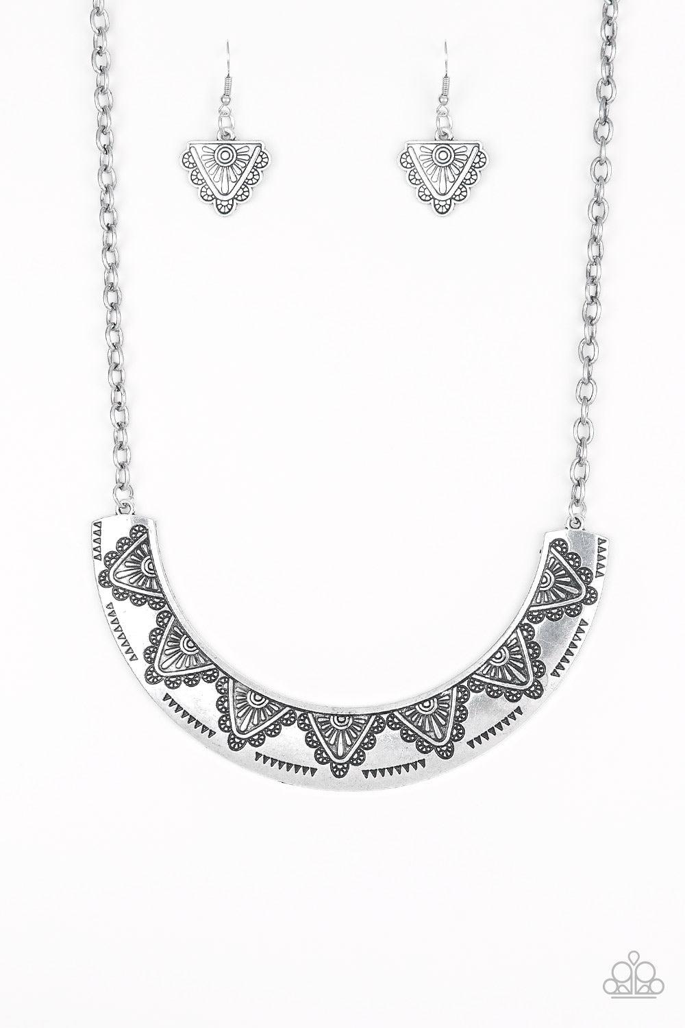 Persian Pharaoh Silver Necklace - Paparazzi Accessories- lightbox - CarasShop.com - $5 Jewelry by Cara Jewels