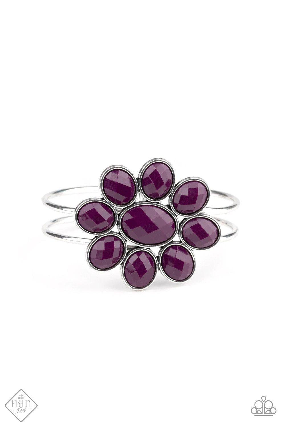 Petal Persuasion Purple Flower Bracelet - Paparazzi Accessories- lightbox - CarasShop.com - $5 Jewelry by Cara Jewels