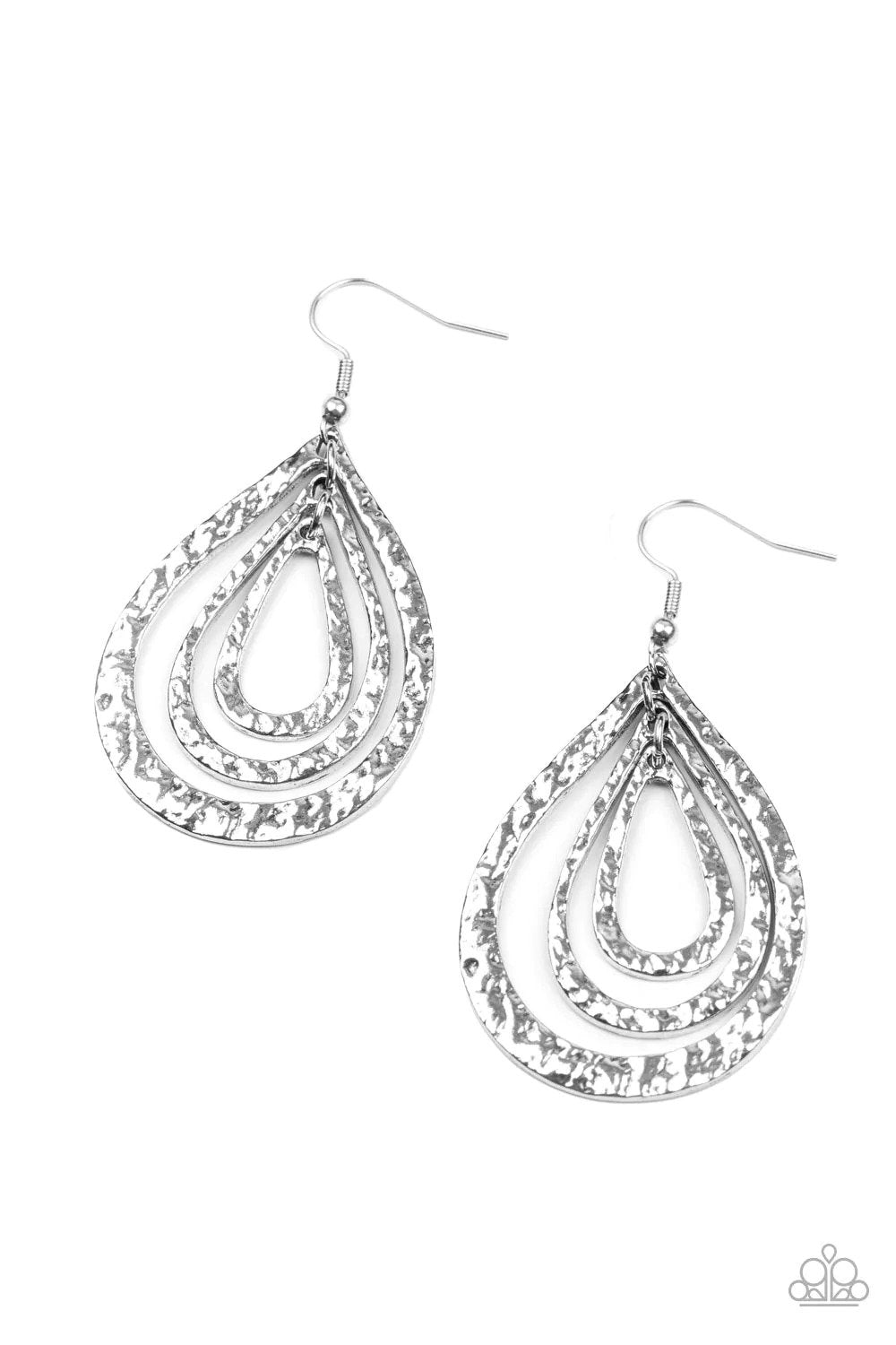 Plains Pathfinder Silver Earrings - Paparazzi Accessories- lightbox - CarasShop.com - $5 Jewelry by Cara Jewels