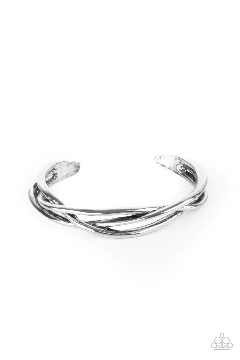 PLAIT Techtonics Silver Bracelet - Paparazzi Accessories- lightbox - CarasShop.com - $5 Jewelry by Cara Jewels