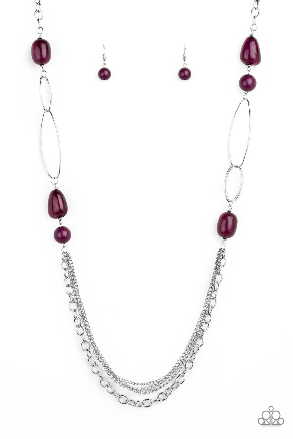 Pleasant Promenade Purple and Silver Necklace - Paparazzi Accessories - lightbox -CarasShop.com - $5 Jewelry by Cara Jewels