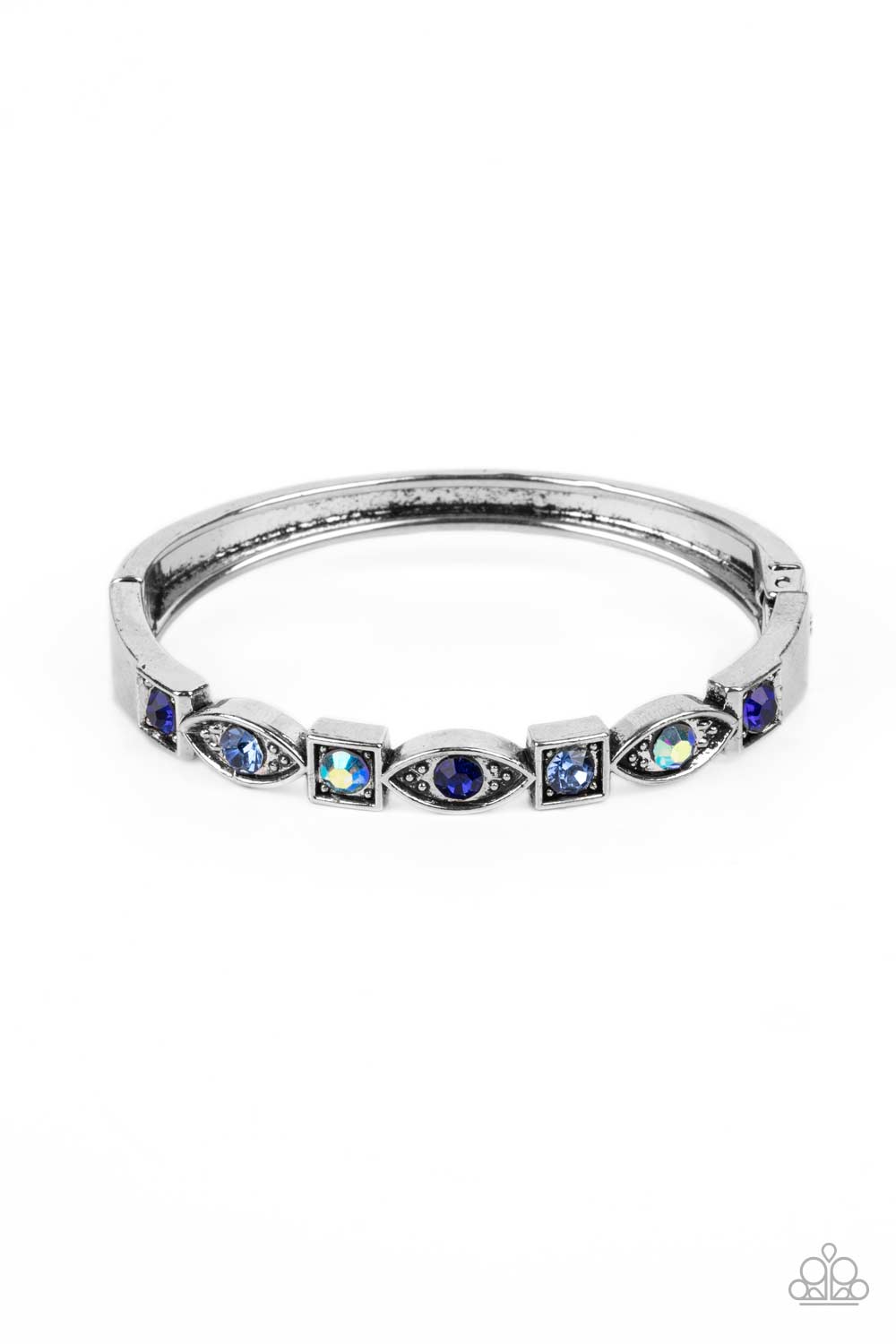Poetically Picturesque Blue Rhinestone Bracelet - Paparazzi Accessories- lightbox - CarasShop.com - $5 Jewelry by Cara Jewels