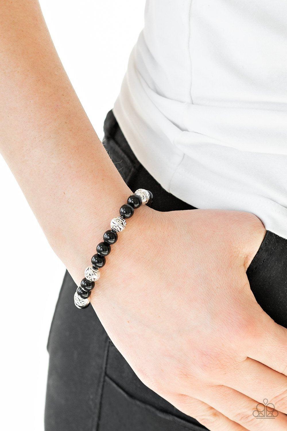 Poised For Perfection Black Bracelet - Paparazzi Accessories-CarasShop.com - $5 Jewelry by Cara Jewels