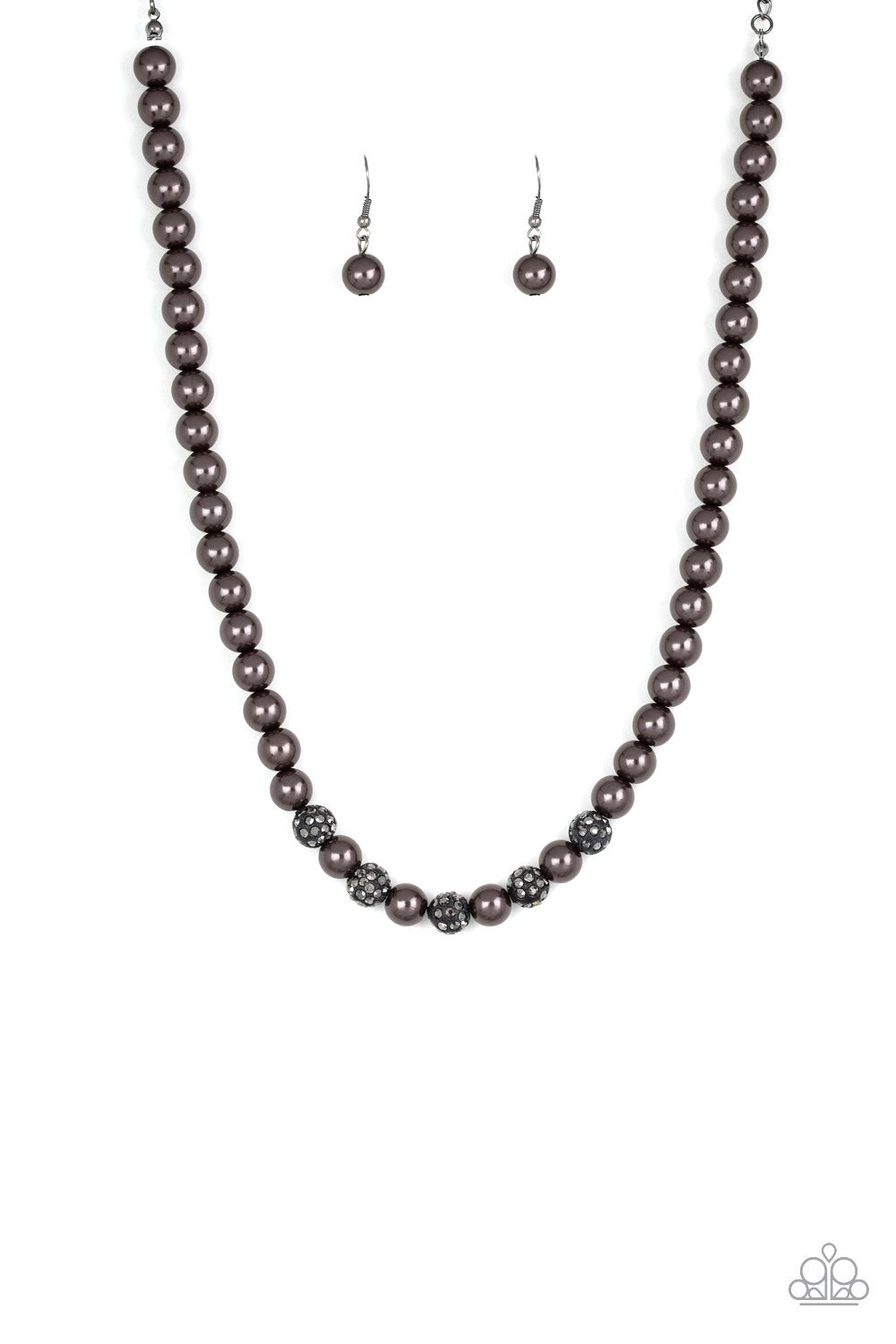 Off-White Gunmetal-Tone Faux Pearl Necklace - Men - Black Jewellery