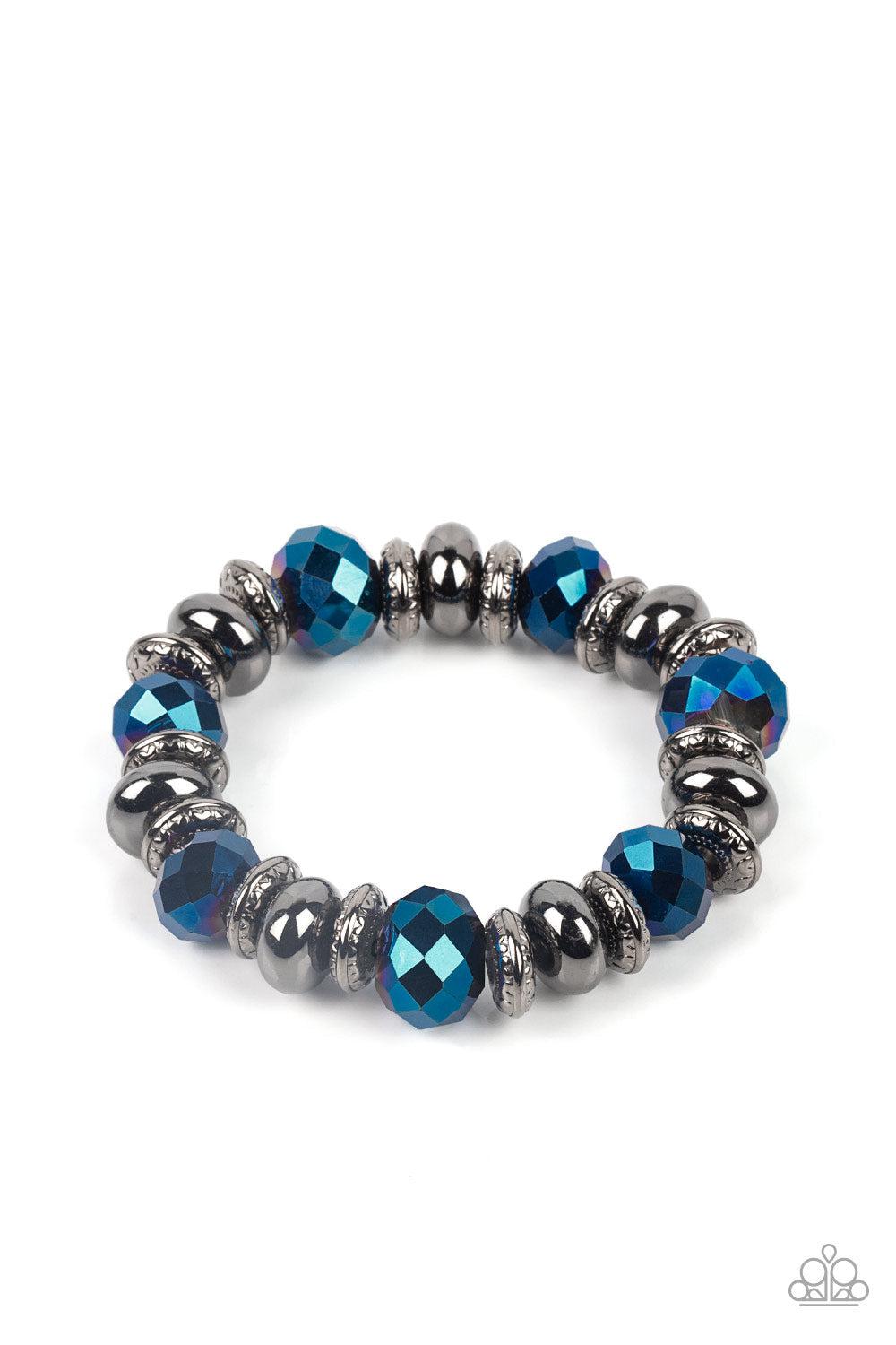 Power Pose Blue Bracelet - Paparazzi Accessories- lightbox - CarasShop.com - $5 Jewelry by Cara Jewels