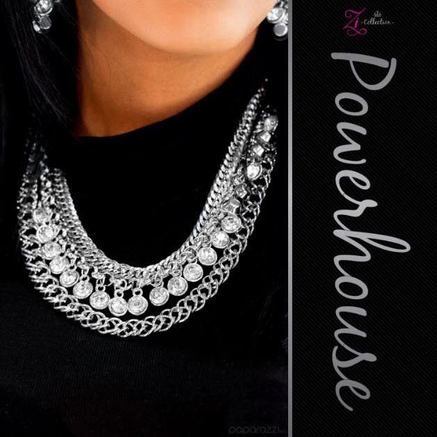 Powerhouse 2017 Zi Collection Necklace and matching Earrings - Paparazzi Accessories-CarasShop.com - $5 Jewelry by Cara Jewels