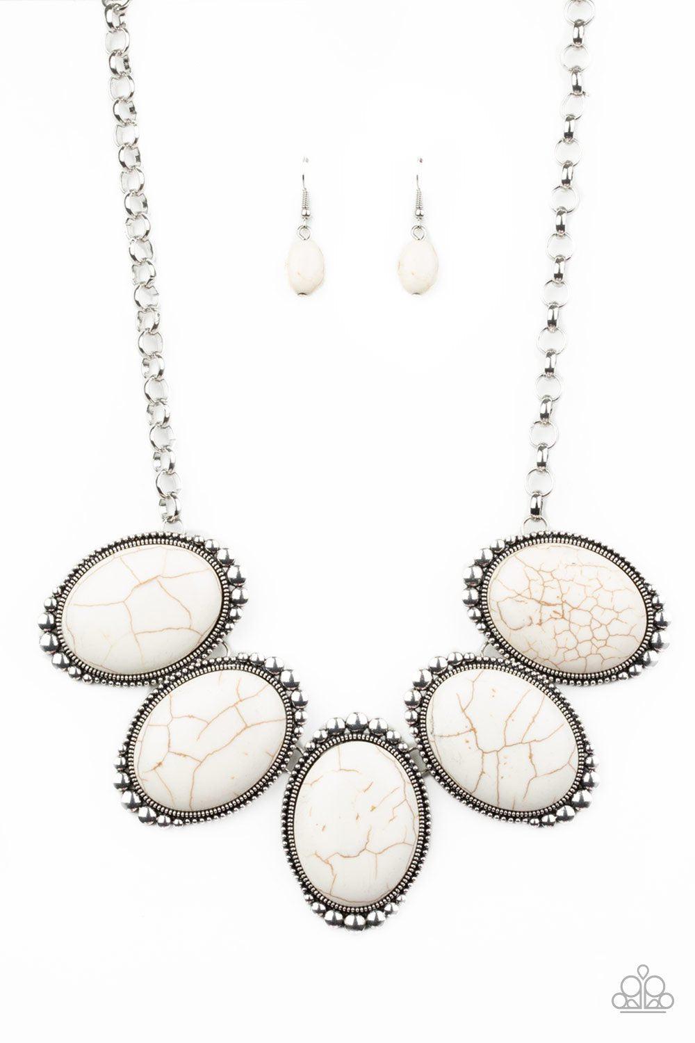 Prairie Goddess White Stone Necklace - Paparazzi Accessories-CarasShop.com - $5 Jewelry by Cara Jewels