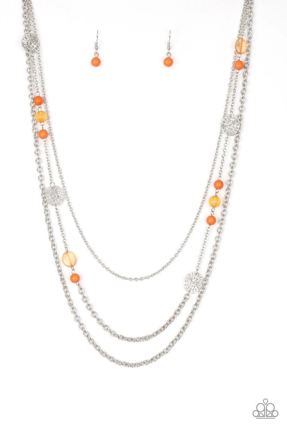 Pretty Pop-tastic! Orange Necklace - Paparazzi Accessories- lightbox - CarasShop.com - $5 Jewelry by Cara Jewels